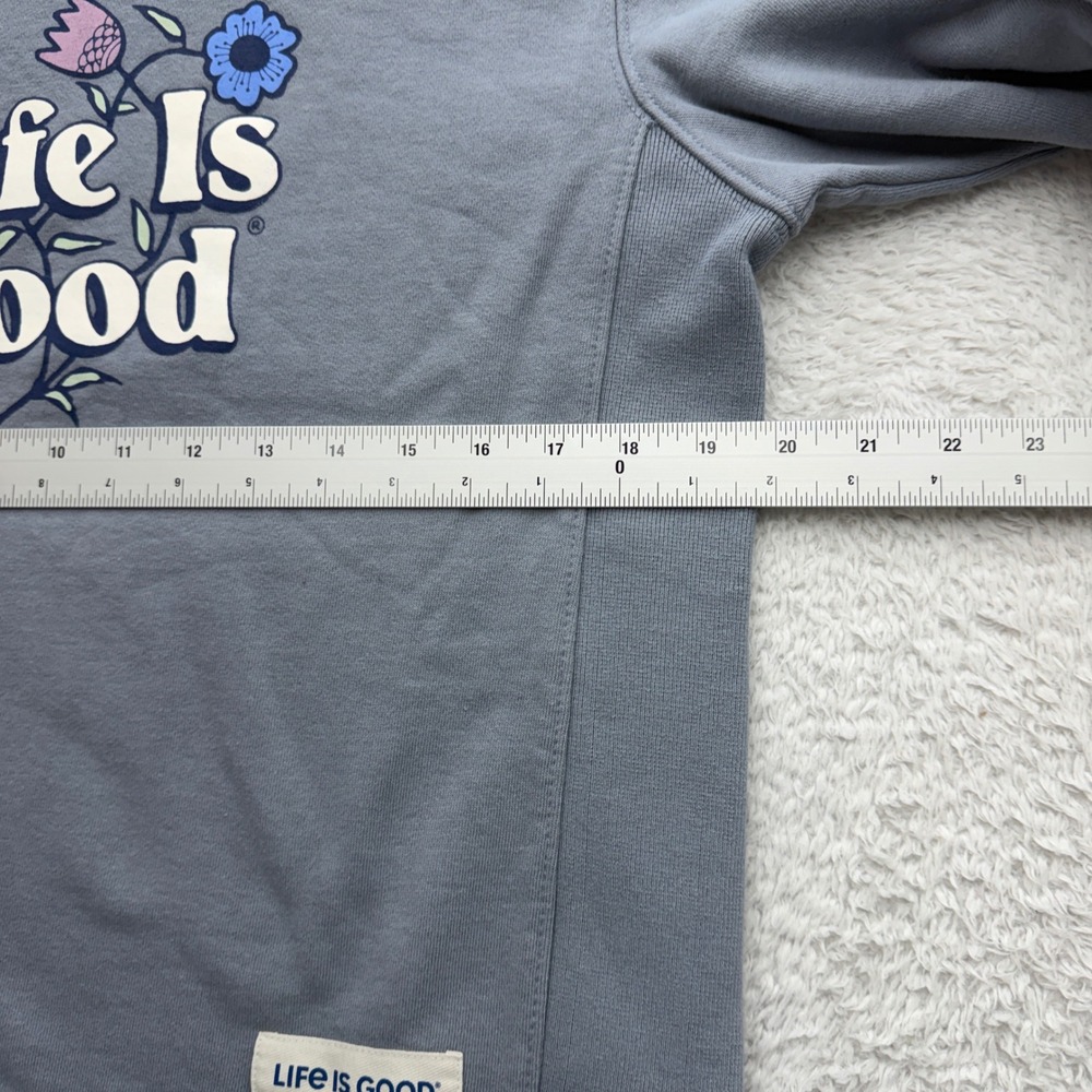 Life Is Good Womens S Blue Cotton Floral Graphic Crewneck Sweatshirt F24-W10238 - Picture 5 of 9